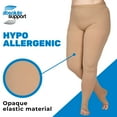 thumbnail image 5 of Plus Size Womens Toeless Opaque Compression Tights 20-30mmHg - Beige, 6XL, 5 of 10