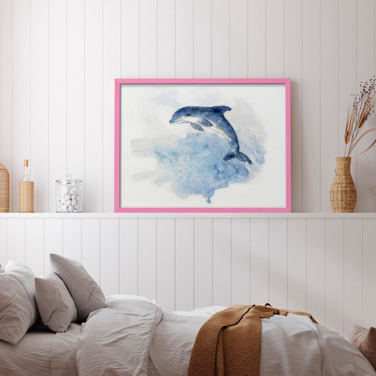 Wave Jumping by Sally Swatland - Restickable Framed Giclée Print