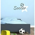 thumbnail image 3 of Bedroom Décor Soccer with Star Sports Wall Decals Stickers 23x14-Inch, Storm Gray/White, 3 of 6