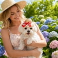 thumbnail image 3 of Pet Woven Straw Hat, Sun Protection Cap for Cat Dog Outdoor Sunscreen Dress Up, 3 of 5