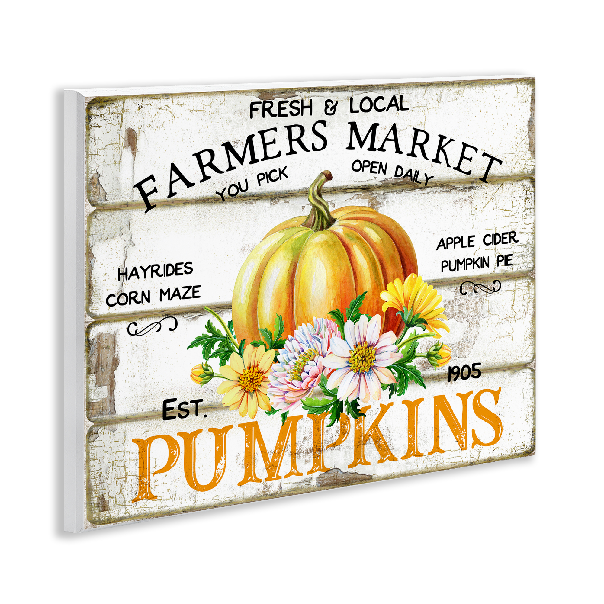 Stupell Industries Rustic & Floral Farm Market Holiday Painting Unframed Art Prints Wall Art, 14 x 11