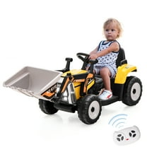 Infans Kids Ride On Excavator Digger 12V Electric Tractor RC w/ Digging Bucket Yellow