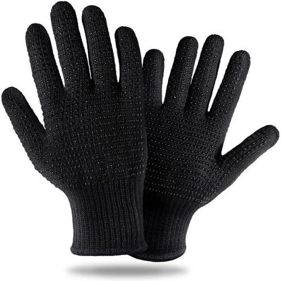 2 Pcs Heat Resistant Gloves With Silicone Bumps, Professional Heat Proof Glove Mitts For Hair Styling Curling Iron Wand Flat Iron Hot