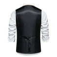thumbnail image 5 of Mens Dress Suit Vests Button-Down V Neck Sleeveless Business Work Waistcoats with Pockets Formal Solid Slim Vest for Suits or Tuxedos, 5 of 8