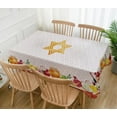 thumbnail image 4 of Shana Tova Tablecloth Rosh Hashanah Jewish New Year Holiday Party Decorations High Holy Day Decor Kitchen Dining Room Home Table Cover, 4 of 5