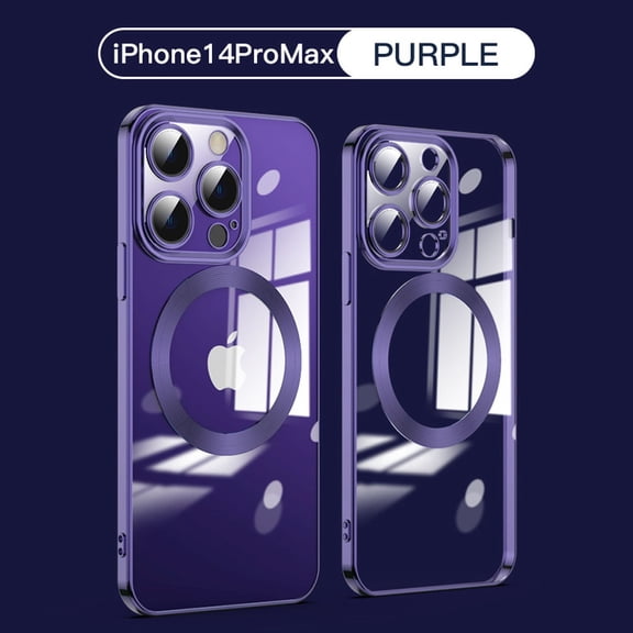 For Apple iPhone 14 Pro Max Plating TPU Magsafe Magnetic Case Clear Slim Luxury Cover