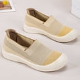 thumbnail image 7 of HTHLVMD Women's Knit Slip-On Sneakers, Breathable Mesh Casual Shoes, Women's Casual Slip-On Loafers Comfortable Round Toe Flat Shoes for Daily Wear and Travel, Khaki 8, 7 of 7