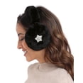 thumbnail image 6 of HDE Women's Fuzzy Faux Fur Earmuffs with Rhinestone Charms Black Star Charm, 6 of 6