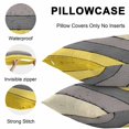 thumbnail image 5 of Throw Pillow Covers 24x24 Inch Set of 2, Yellow Grey Waterproof Outdoor Pillow Covers, Vintage Stripe Farmhouse Wood Grain Ombre Decorative Cushion Pillowcases for Couch, Sofa, Bed, Garden, Patio, 5 of 9