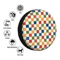 thumbnail image 4 of Naloa Floral Checkerboard PVC Leather Spare Tire Wheel Cover for Car Truck SUV Camper Trailer Universal Fit many size14 inch, 4 of 6