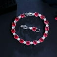 thumbnail image 2 of Dainty Red CZ Square Round Tennis Chain Bracelet for Women Fashion Brand Jewelry, 2 of 9