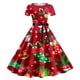 thumbnail image 3 of Vestido Casual Para Mujer, Vestido de Fiesta de Noche de Manga Corta Con Estampado Navideño de Los Años 50, 3 of 3