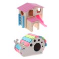 thumbnail image 1 of de 2, para mascotas adorable caracol y casa de 2 capas hámster ardilla bebé conejo jerbo escalada juguete para masticar Salvador Casa de hámster para mascotas, 1 of 10