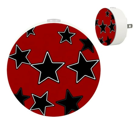

Night Light Night Lights Plug into Wall 2-Pack Nightlight Plug in Night Light Dusk to Dawn Night Lamp Led Night Light for Adults Kids Room Abstract Hand Drawn Red Black Stars