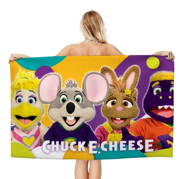 Bath Towels for Chuck E Cheese Beach Towel Kids Boys Girs Gifts Soft & Absorbent for Bathroom Camping Travel Vacation 20×40 inch