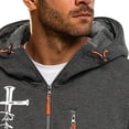 thumbnail image 5 of UVEASISHA Graphic Zip Up Hoodies for Men Criss Cross Print Full Zip Hooded Sweatshirt Jacket Color Block Drawstring Athletic Jackets with Zipper Pockets Dark Gray M, 5 of 7