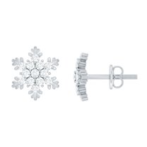 Rosec Jewels Elegant Moissanite Stud Earrings for Women, Snowflake Earrings (D-VS1 Quality), 925 Sterling Silver
