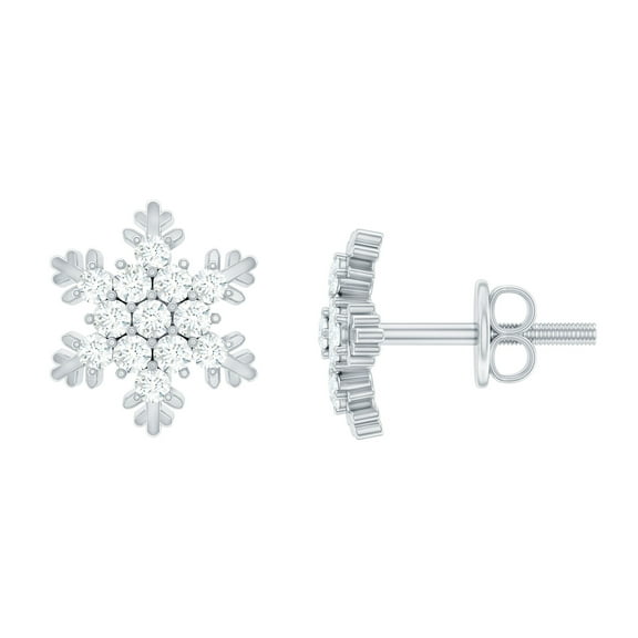 Rosec Jewels Elegant Moissanite Stud Earrings for Women, Snowflake Earrings (D-VS1 Quality), 925 Sterling Silver