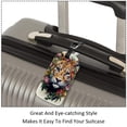 thumbnail image 3 of Square 2Pack PU Leather Flower Tiger Cruise Luggage Tag with Privacy Cover and Name ID Tag for Travel Handbags Backpacks Luggage Tags, 3 of 6