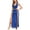 Blue, variant on ZToonmas Women's 4-Piece Set Halter Bodysuit and High Slit Maxi Skirt and Coin Necklace and Waist Chain Belly Dance Outfit