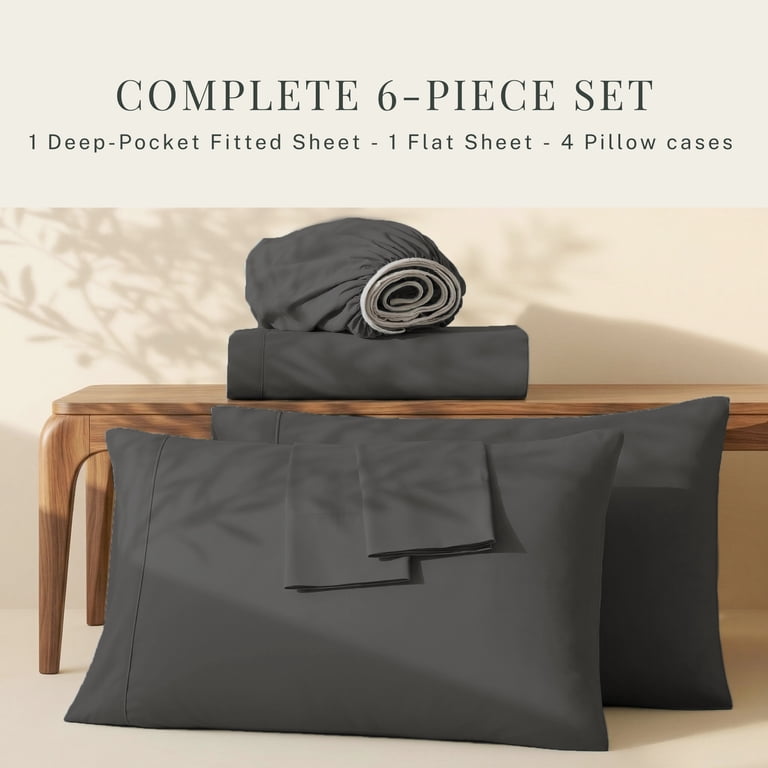 Nestl Queen Extra Deep Pocket Microfiber Sheet Set, 6-Piece photo 4