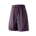 thumbnail image 4 of Besolor Mens Plus Size Running Shorts Drawstring Elastic Waisted Casual Loose Outdoor Athletic Track Shorts with Pockets(X-Large,Purple), 4 of 4