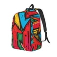 thumbnail image 1 of Disketp Colorful Arrow Graffiti Pattern Mochila de Lona Estampada, Mochila Escolar de Viaje Ligera para Estudiantes y Portátil-Small, 1 of 5