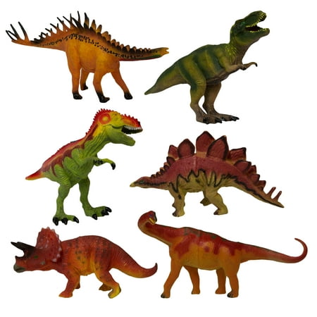 Set of Six 6-7 Inch PVC Dinosaur Figurines