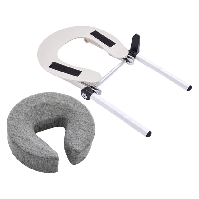 Almohada facial para mesa de masaje premium, soporte ergonómico portátil, cojín para reposacabezas Gris