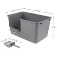 thumbnail image 2 of Set of 4 Large Open Litter Box, Anti-Splashing High Side Cat Litter Tray with Litter , 24.33" x 15.16" x 12.80", Gray, 2 of 7