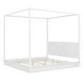 thumbnail image 6 of King Size Wood LED Canopy Bed ,Canopy Platform bed With Support Slats, No Box Spring Needed, White, 6 of 9