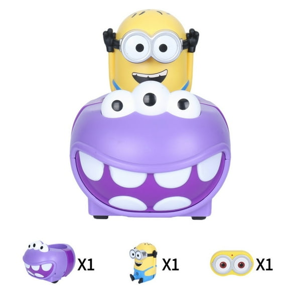 YOLOPARK Minions Remote Control Car,Despicable Me RC Phil Bumper Cars with Light & Sound Effect,360° Rotating Minion Figure Bump and Eject Toys,Christmas Birthday Gifts for Ages 3  Year Old