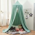 thumbnail image 2 of Dosel de cama para niñas, dosel de cama princesa rosa suave para cama de niñas, dosel con volantes para dormitorio infantil - verde, 2 of 5