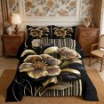 thumbnail image 2 of Manfei Vintage Floral Leaves Full Size Comforter Sets 3-Piece,Minimalist Stripes Bedding Comforter Set,1 Comforter and 2 Pillowcases,Reversible, 2 of 6