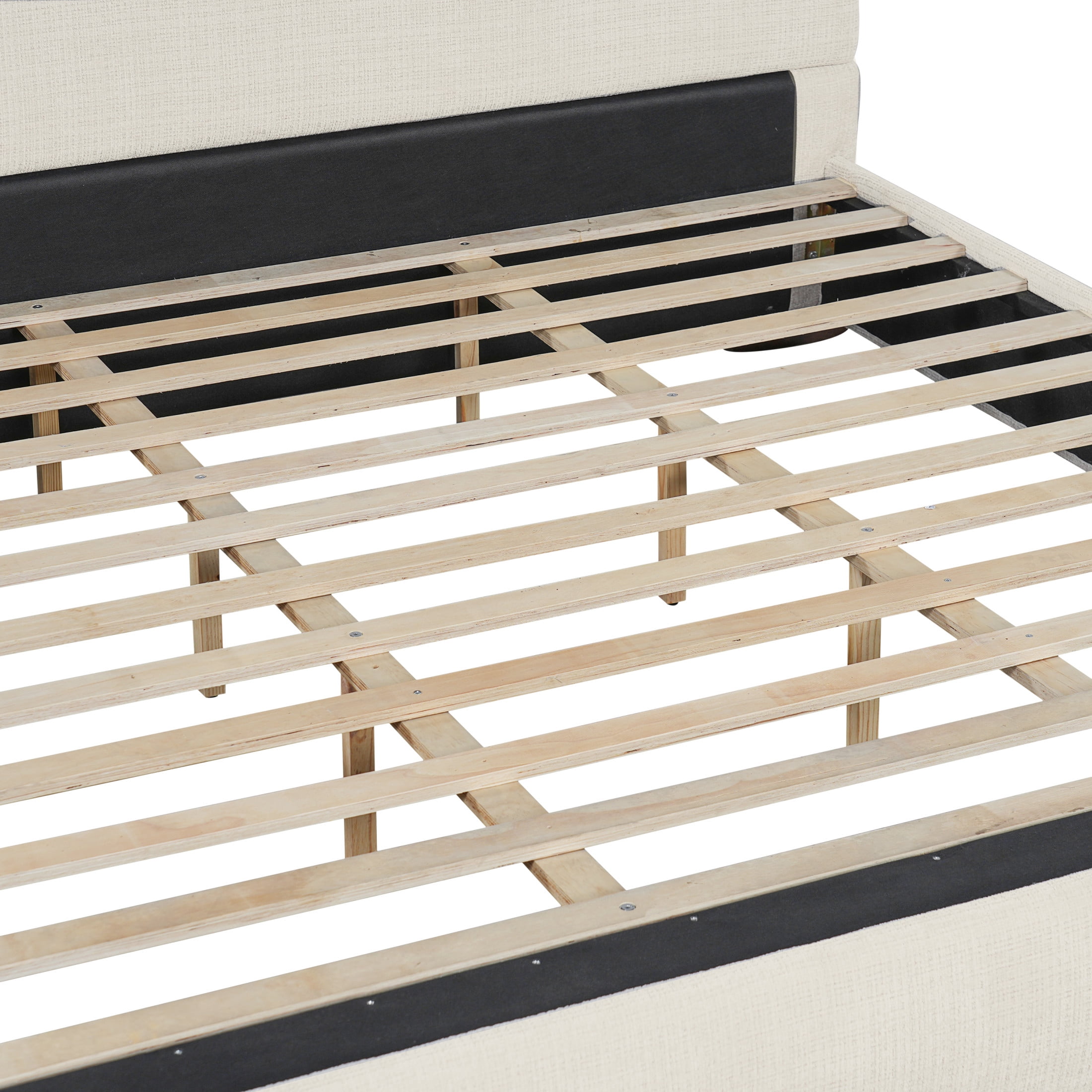Christopher Knight Home Modern Minimalist Chenille Upholstered Platform Bed, Queen Size, Beige