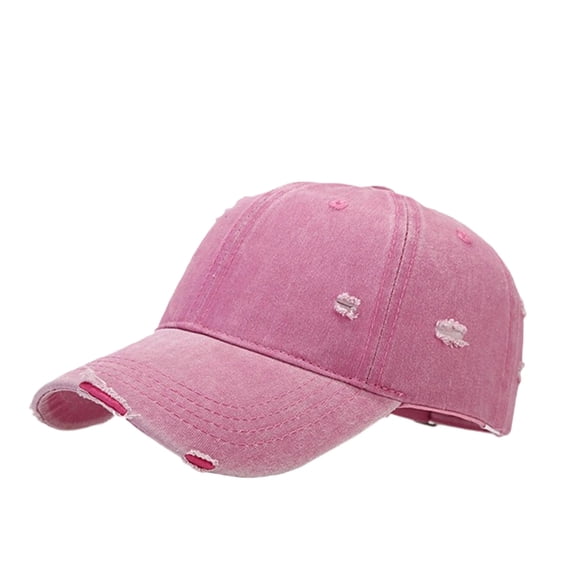 UTSJKR Unisex Vintage Washed Cotton Baseball Cap, Classic Unstructured Adjustable Dad Hat Daily Street Wear Pink