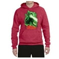 thumbnail image 2 of Catzilla Parody Taking Over City | Mens Cat Lover Hooded Sweatshirt Graphic Hoodie, Vintage Heather Red, Small, 2 of 3