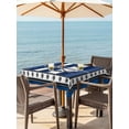 thumbnail image 3 of Outdoor Tablecloths with Umbrella Hole & Zipper, Navy Blue Anchor 54x54 Inch Square Tablecloths, Nautical Summer Beach Coastal Ocean Waterproof Table Cloth, Patio/Pool/Picnic Table Covers, 3 of 8