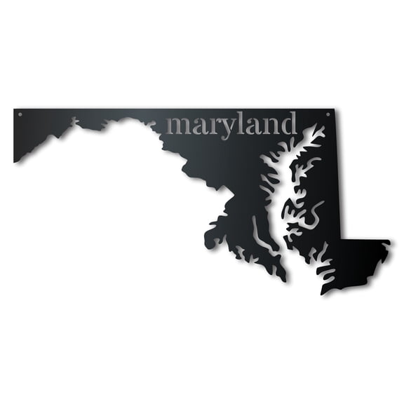 Metal Maryland Wall Art - Custom Metal US State Sign - 14 Color Options 10