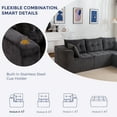 thumbnail image 3 of BYBYME Cloud Sectional Couch with L-Shape Chaise Modern Comfy Modular Corduroy Sofa for Living Room,Tufted 4-Seat Sleeper Chair with 1 Ottoman,Sofa in A Box,No Assembly Required,Grey, 3 of 12