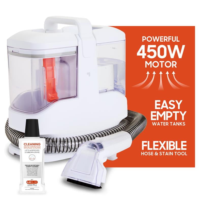 Sharper Image Spot Vacuum Compact Stain Cleaner – Portable Carpet & Upholstery Cleaner with Spray Trigger and 450W Motor