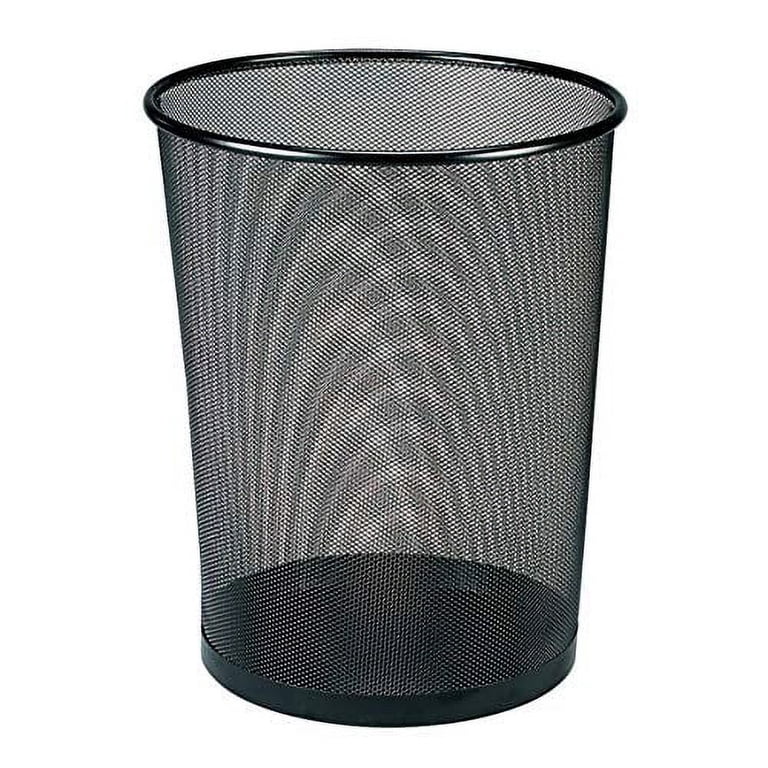 Office Depot Metro Mesh Wire Wastebasket, Black, 14