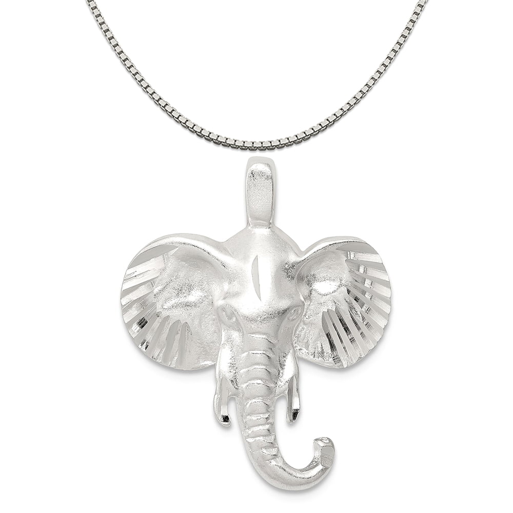 2 Extender Sterling Silver Elephant Head Charm on an Adjustable Chain Necklace 18