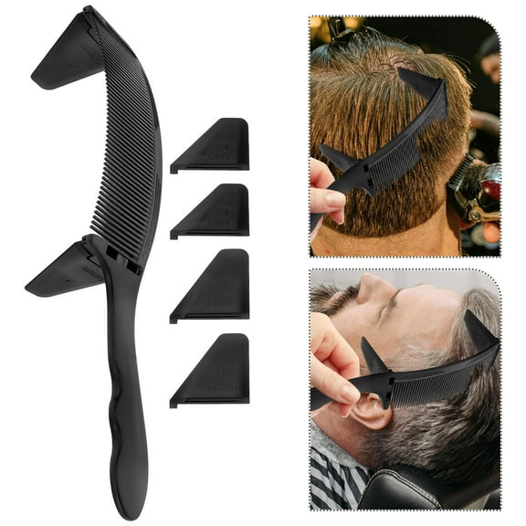 ELAYARD Black Plastic Adjustable Barber Comb for Accurate Hair Cutting and Grooming