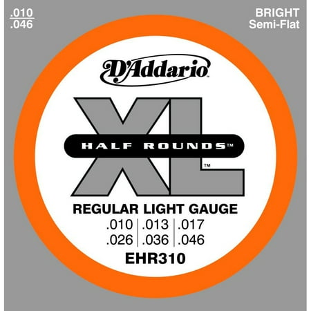 D'Addario EHR310 Half Round Electric Guitar Strings, Regular Light,