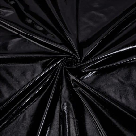 1 Yard Black Metallic Foil Fabric 59 Inch Wide Stretch Shiny Fabrics Foil Spandex Fabric