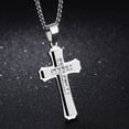 thumbnail image 2 of Colgante OLEVS con forma de cruz de plata y diamante para mujer/hombre, 2 of 7