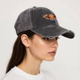 thumbnail image 5 of Black Hat Cap for Men & Women – Distressed Baseball Cap, Unisex Bull Graphic Hat, Adjustable All-Season Colorful Streetwear Design, 5 of 5