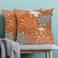 thumbnail image 2 of Fall Burnt Orange Outdoor Pillow Covers 18x18 Inch Set of 2 Coral Grey Dahlia Floral Decor Throw Pillows Modern Geometry Flower Decorative Cushion Cases for Sofa Couch Bed Decorations, 2 of 6