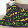 thumbnail image 6 of Fuzoiu Carnival Mardi Gras Print Ultra-Soft Micro Fleece Blanket,All Seasons Flannel Throw, Lightweight Blanket for Bed, Sofa, Couch, Movie Night, Camping, and Travel-80"x60", 6 of 7